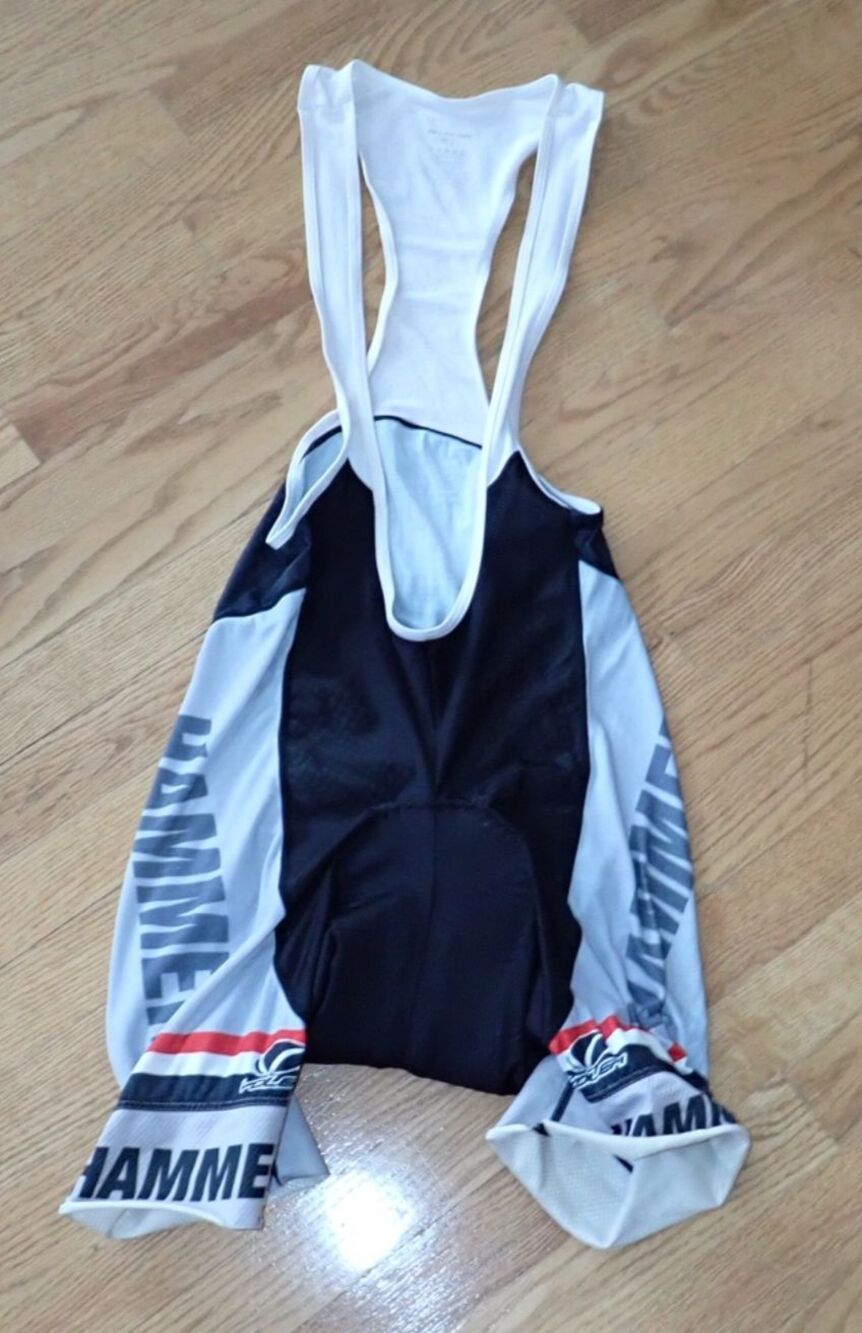 Voler Hammer Nutrition Cycling Padded Bib Shorts Mens Medium Black White